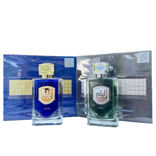 Liam Grey & Liam Blue Shine BUNDLE by Lattafa Perfumes 100mL / 3.4fl oz New