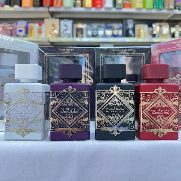 4 PACK Badee Al Oud Lattafa Perfume Sublime Amethyst Honor & Glory Oud For Glory