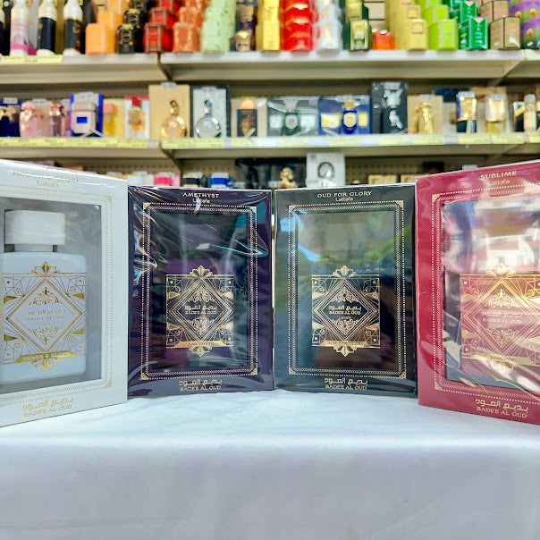 4 PACK Badee Al Oud Lattafa Perfume Sublime Amethyst Honor & Glory Oud For Glory