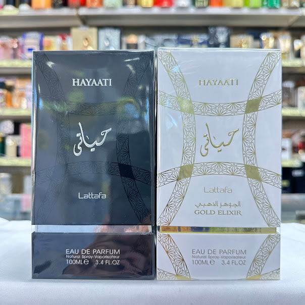 2 PACK Hayaati Black & Hayaati Gold Elixir Lattafa BUNDLE  Perfumes 100mL 3.4oz