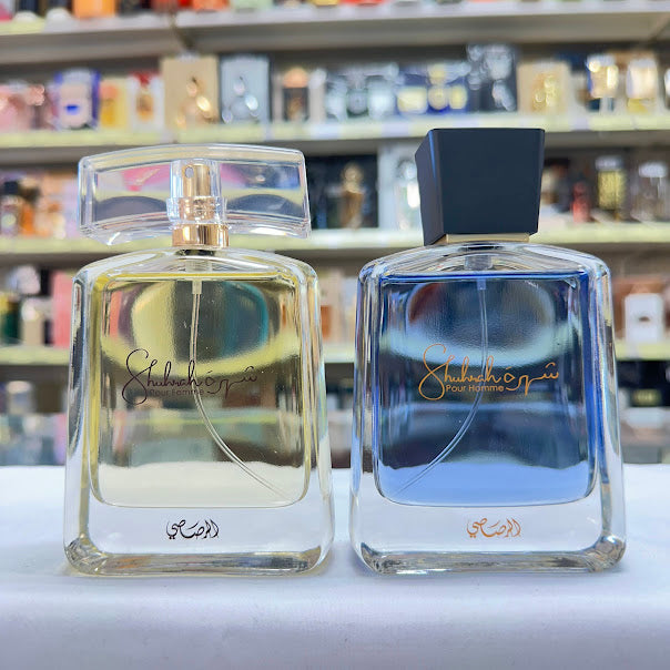 2 PACK BUNDLE Rasasi Shuhrah Men & Shuhrah Women Perfume Spray EDP 90ml NEW