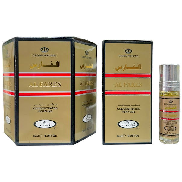 AL FARES 6mL Roll On Perfume Oil Concentrated by Al Rehab Unisex (BOX OF 6)