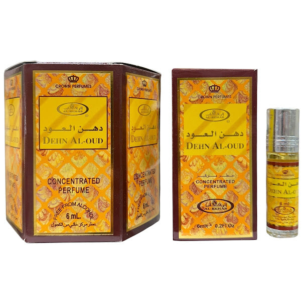 Dehn Al Oud 6mL Roll On Perfume Oil Concentrated by Al Rehab (BOX OF 6)