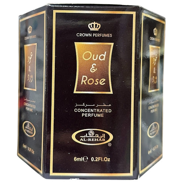 Oud & Rose 6mL Roll On Perfume Oil Concentrated by Al Rehab (BOX OF 6)