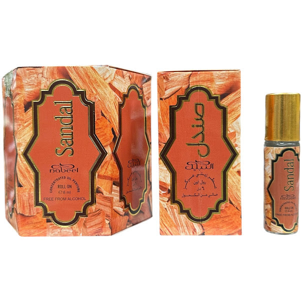 Sandal - Box 6 x 6ml Roll-On Perfume Oil by Nabeel Free From Alcohol