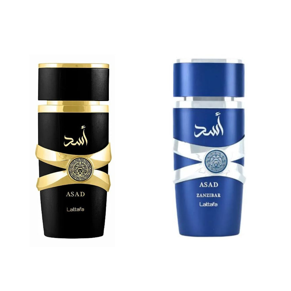 2 PACK Asad & Asad Zanzibar Mens EDP Perfume Spray 100mL 3.4oz