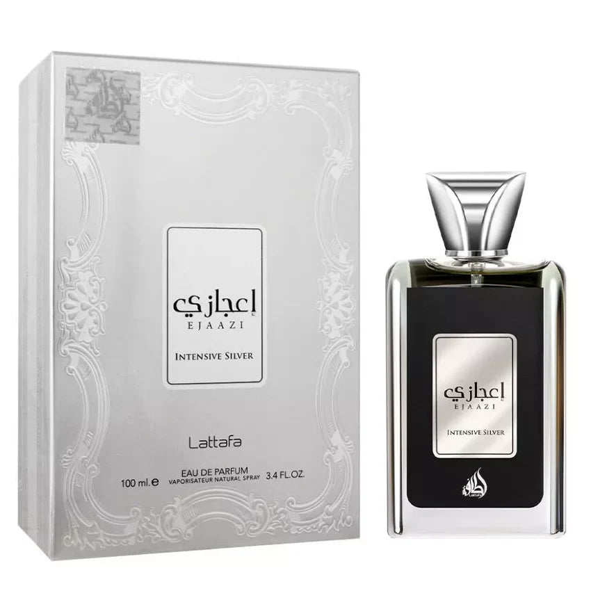 Ejaazi Intensive Silver Lattafa Perfume Spray Unisex EDP 100mL 3.4 oz New