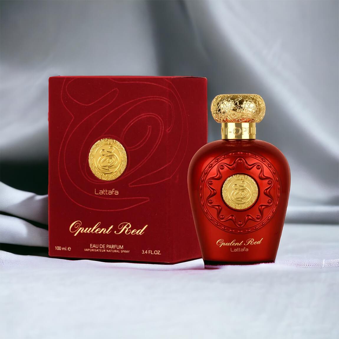 Lattafa Opulent Red Perfume Spray Unisex Eau de Parfum 3.4 Ounce