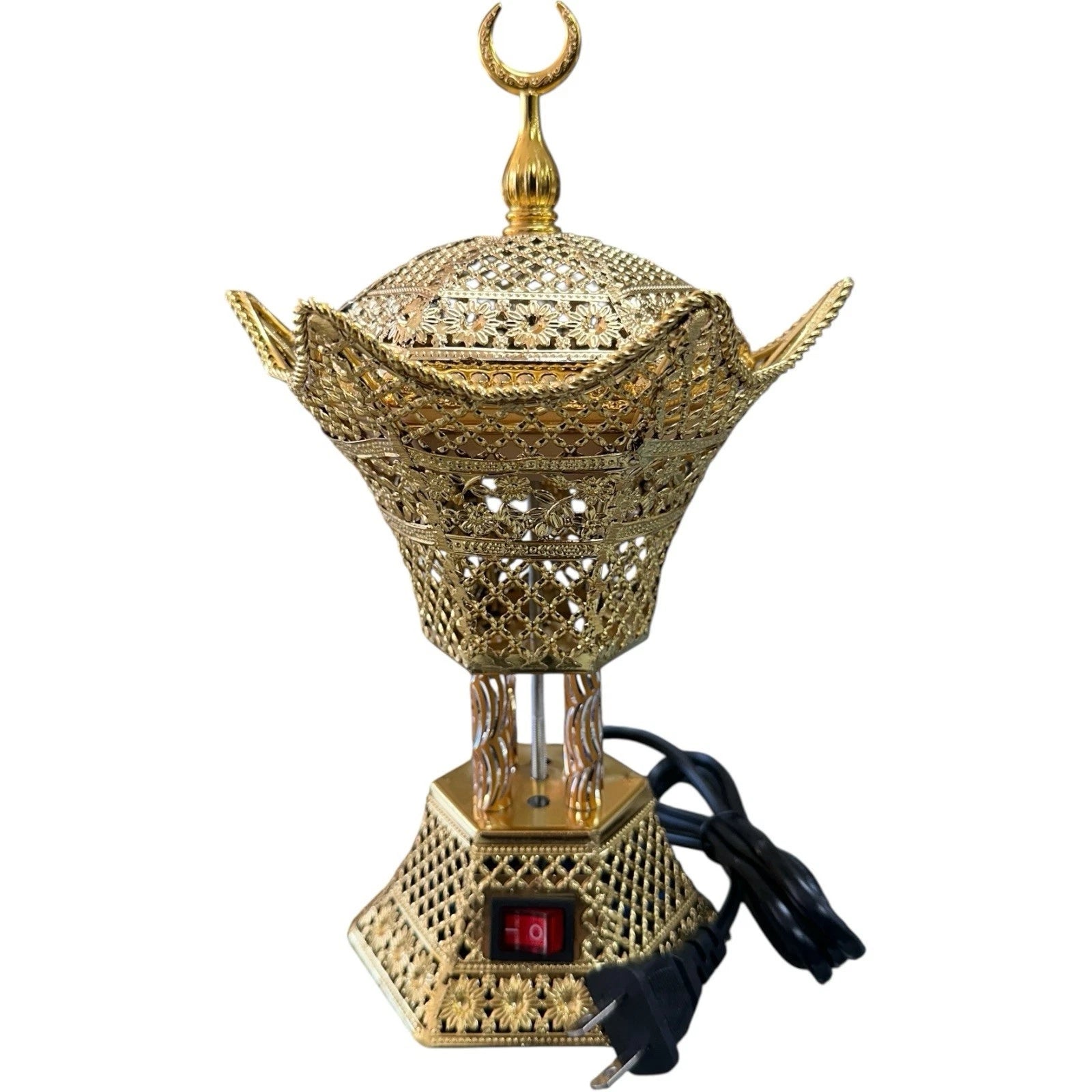 Gold Electric Incense Burner Bakhoor Mabkhara Oud