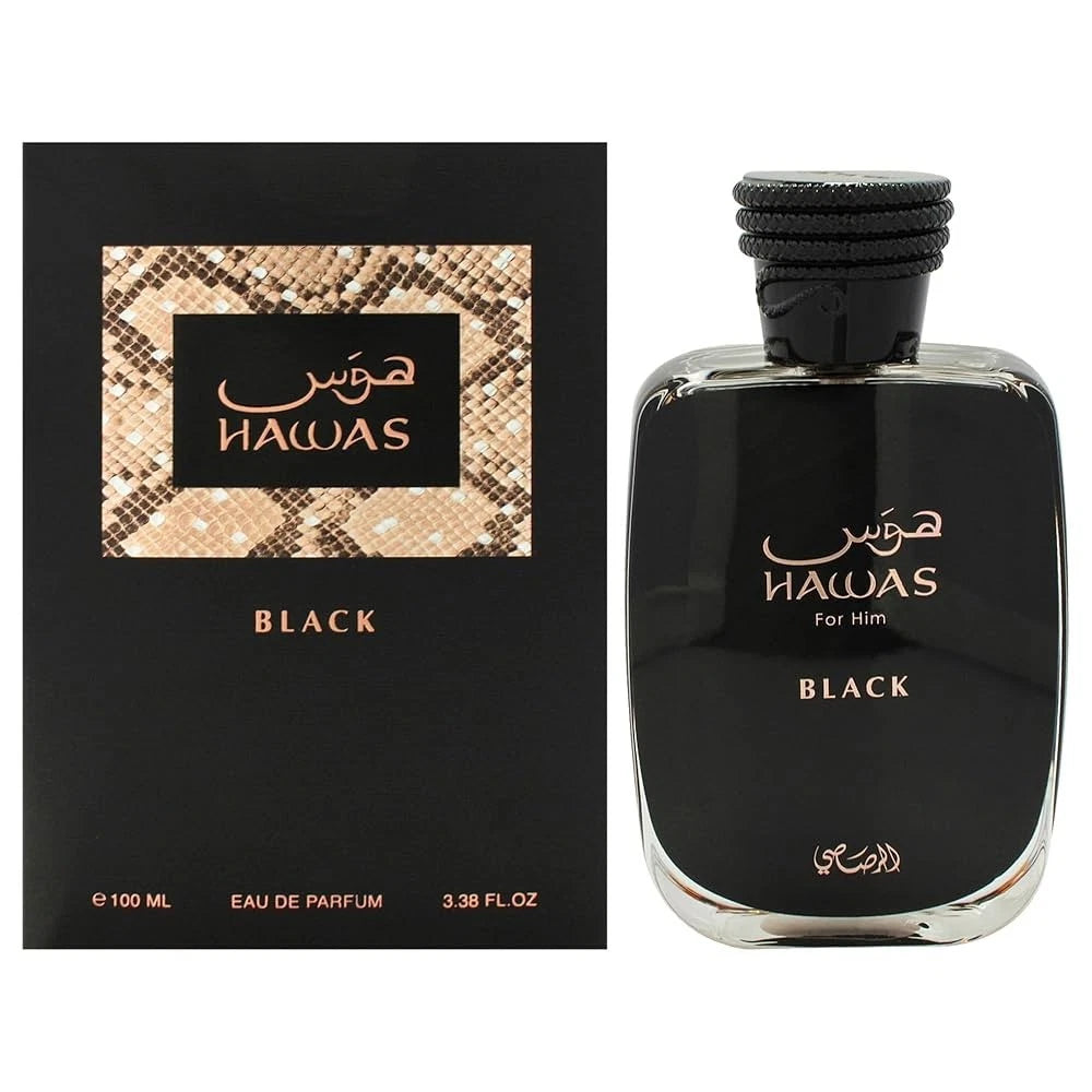 Rasasi Hawas Black For Him Eau De Parfum 3.38 oz / 100 ml Spray