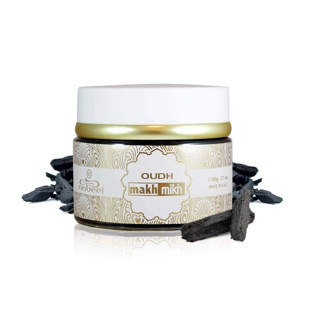 Makh Mikh Nabeel Oudh 60gm Incense Bakhoor Jar