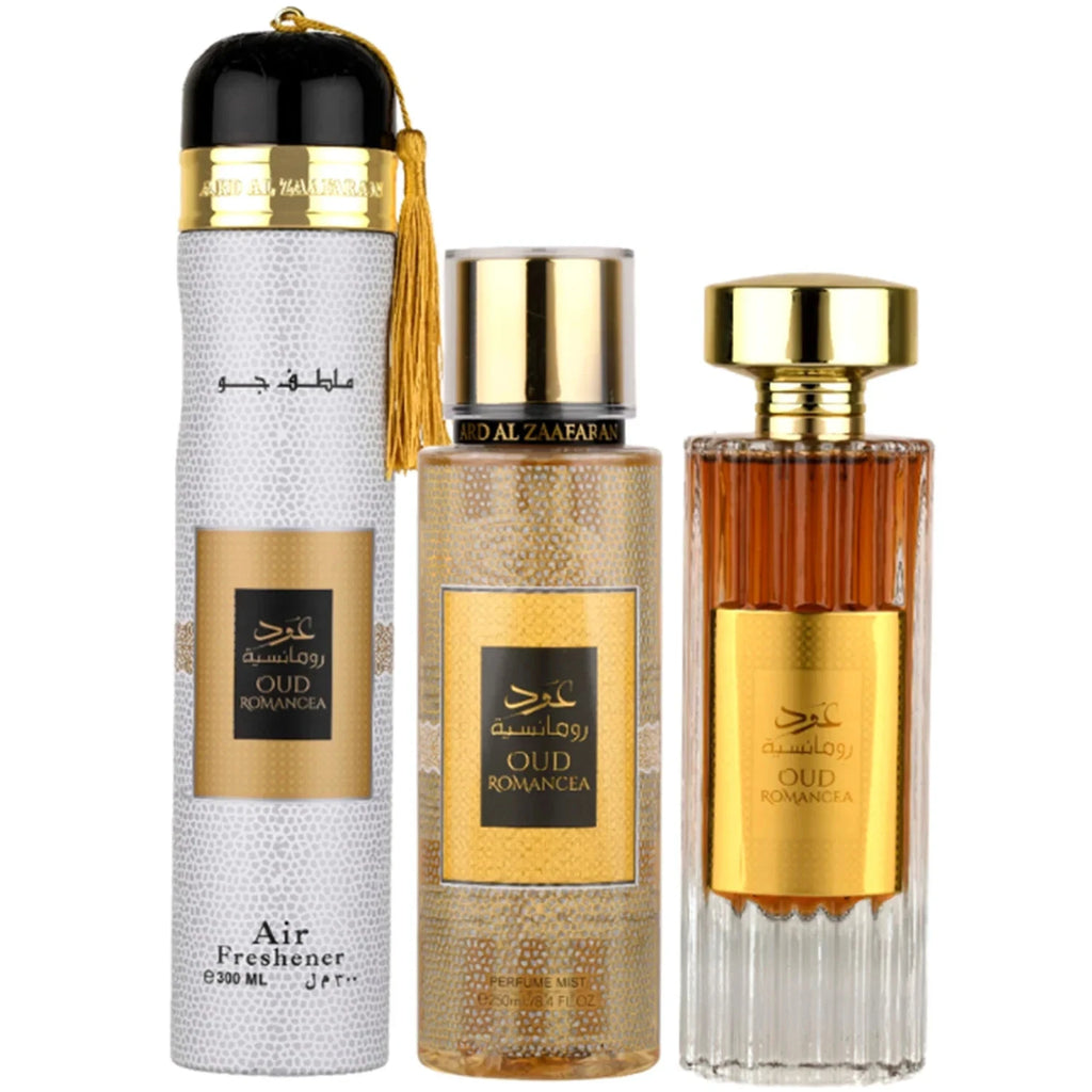 Oud Romancea Ard Al Zaafaran 3 Piece Perfume Gift Set