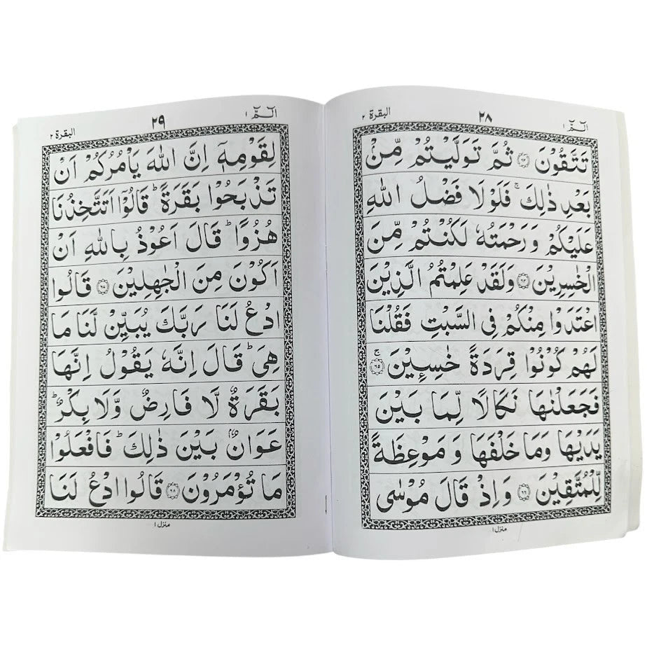 30 Para Juz Set Holy Quran IndoPak Script 9 Line Softcover (Color May Vary)