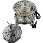 Silver Electric Incense Burner Bakhoor Mabkhara Oud