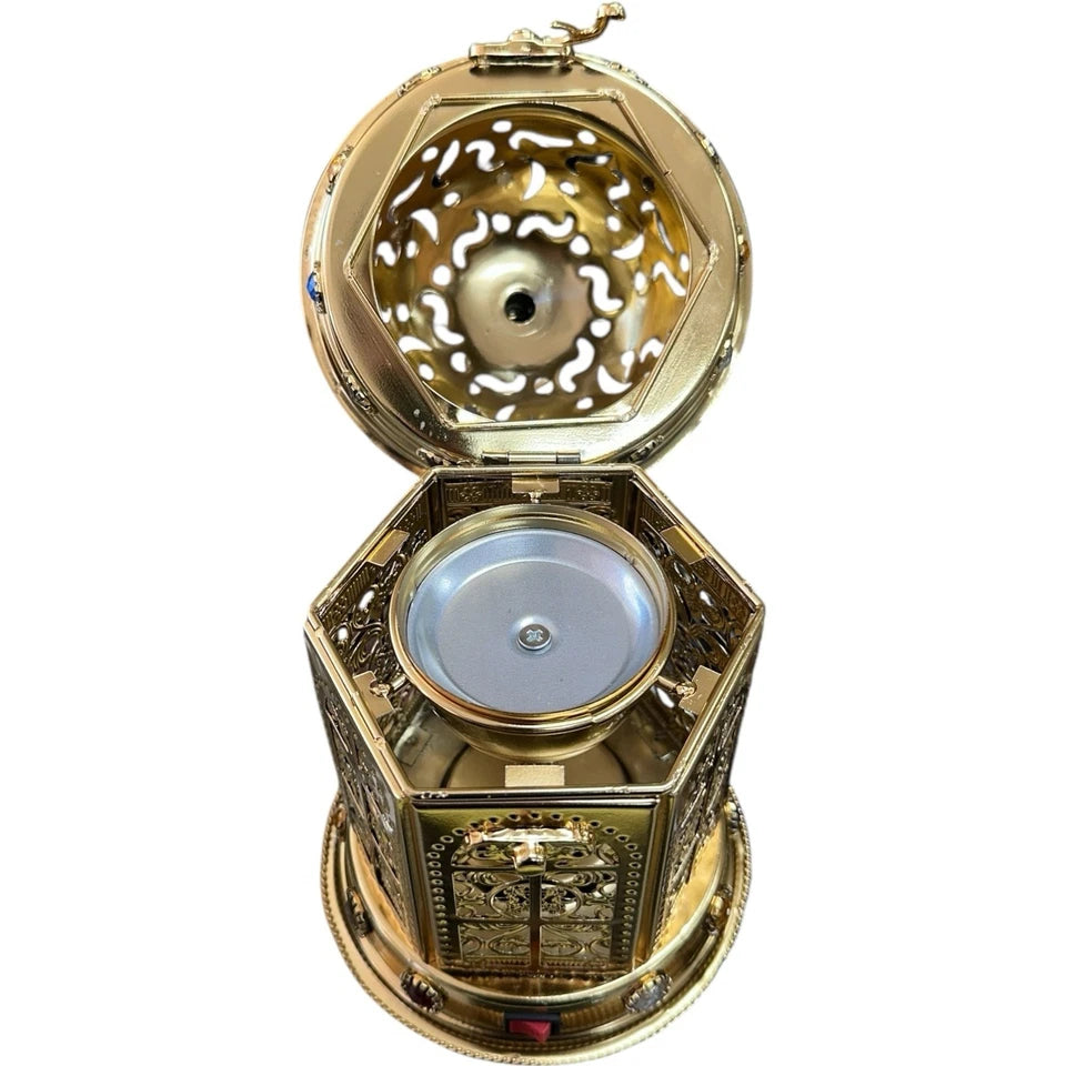 Gold Electric Incense Burner Bakhoor Mabkhara Oud