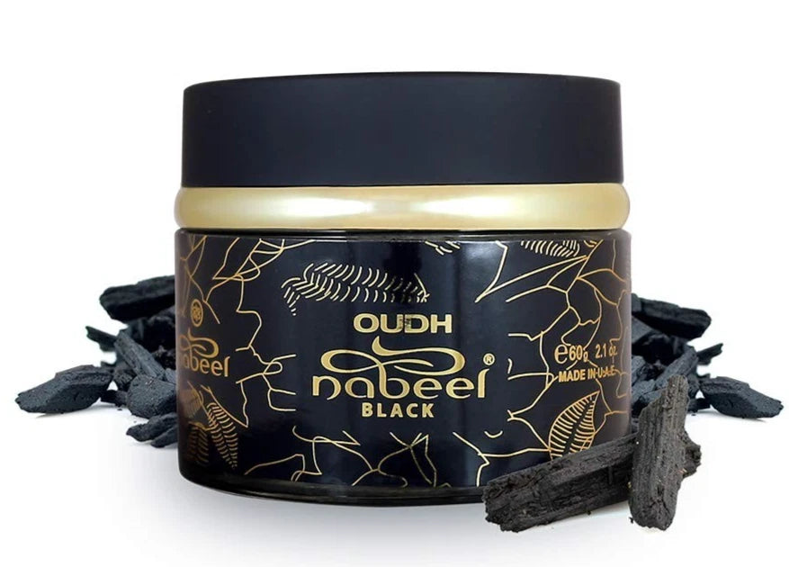 Nabeel Black Oudh 60gm Incense Bakhoor Jar