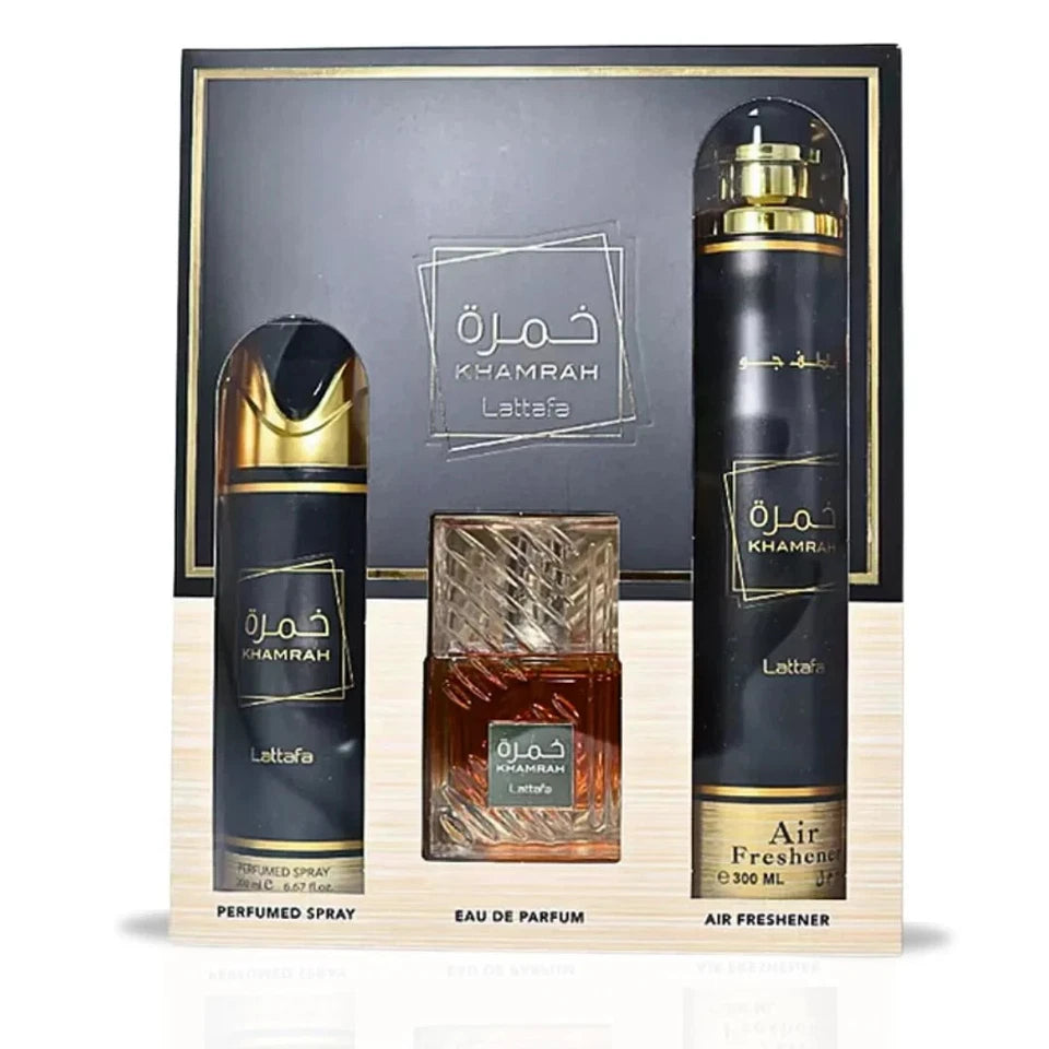 Khamrah Lattafa 3 Piece Perfume Gift Set