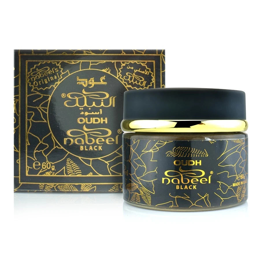 Nabeel Black Oudh 60gm Incense Bakhoor Jar