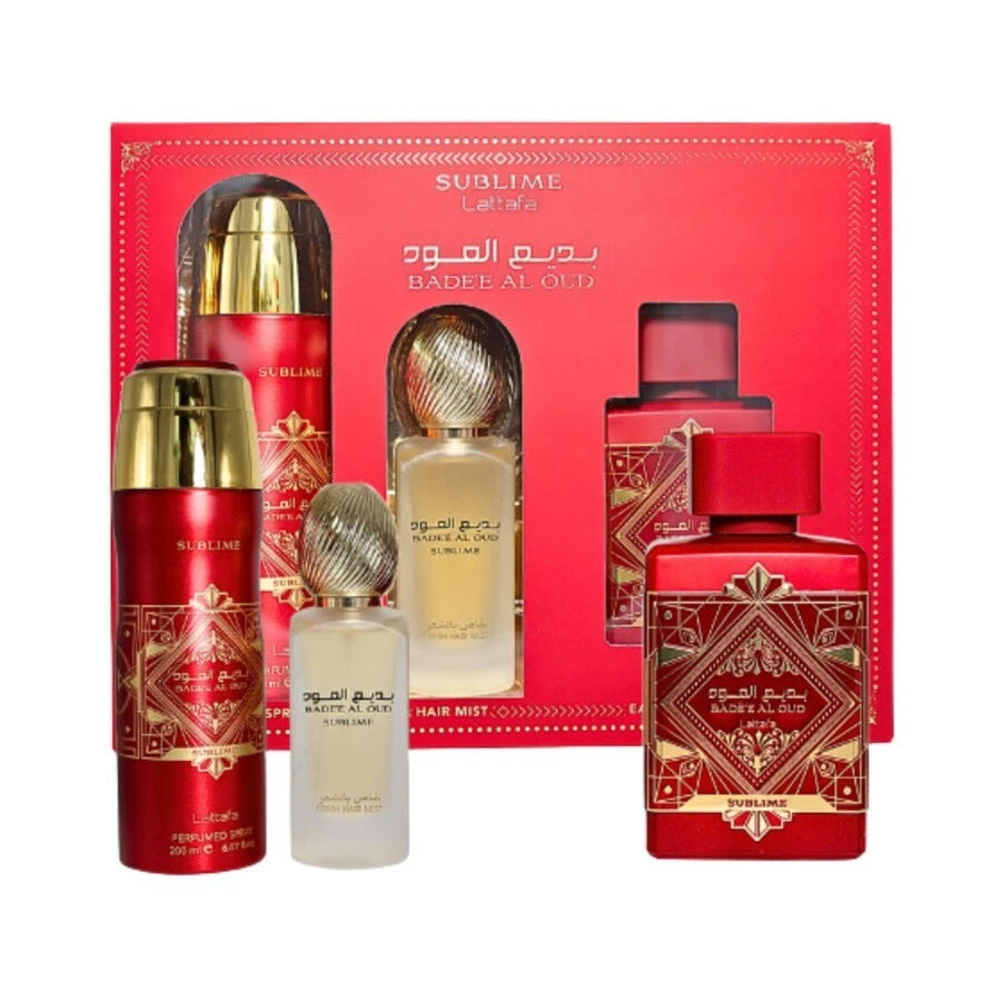 Badee Al Oud Sublime Lattafa 3 Piece Perfume Gift Set
