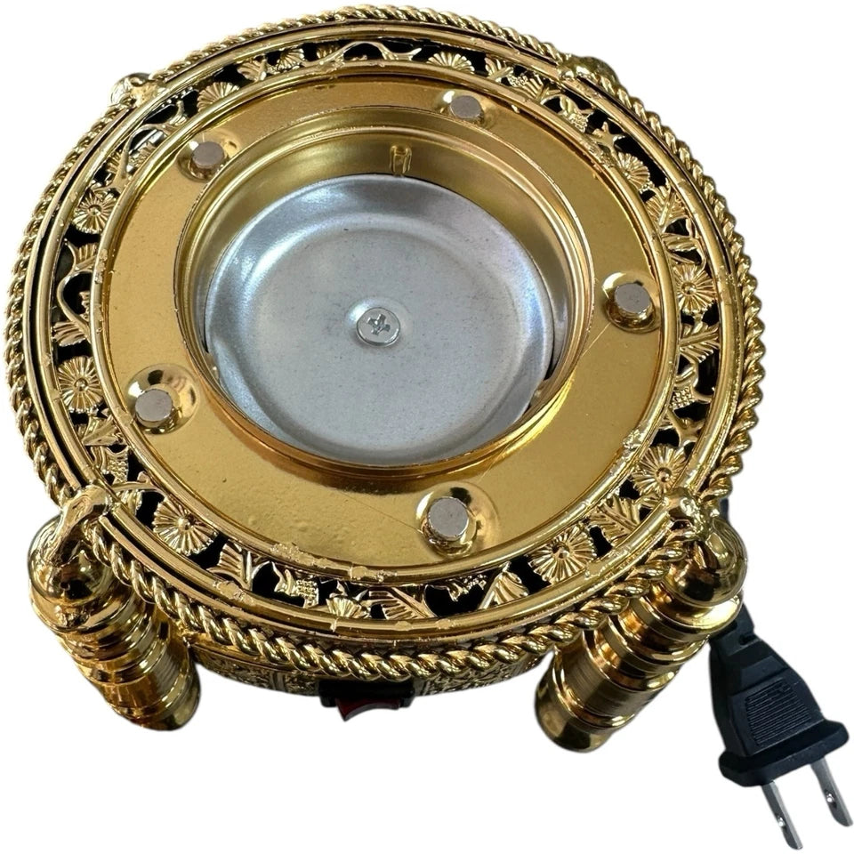 Gold Electric Incense Burner Bakhoor Mabkhara Oud